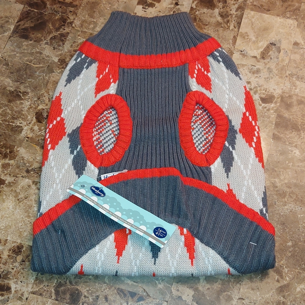 Blueberry pet sweater, 16", NWT